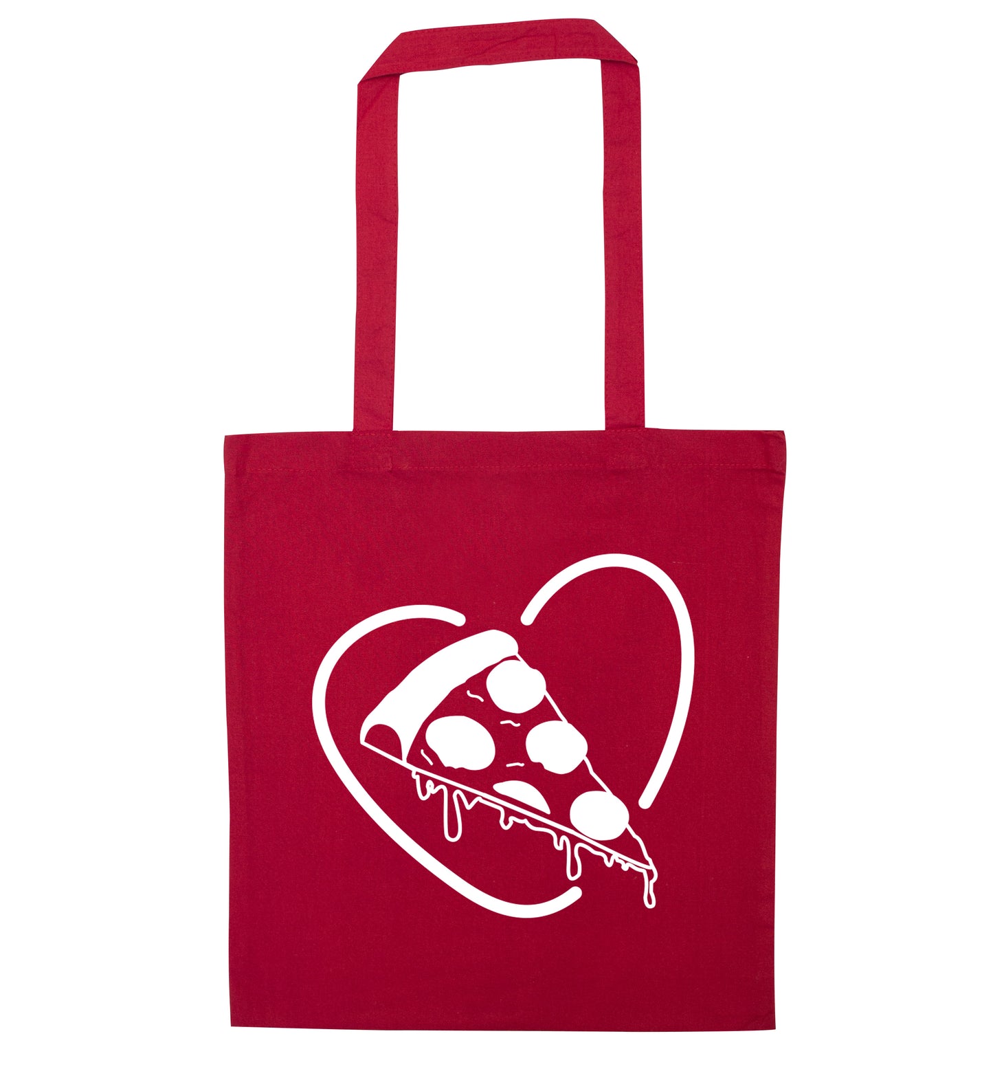 Pizza heart red tote bag