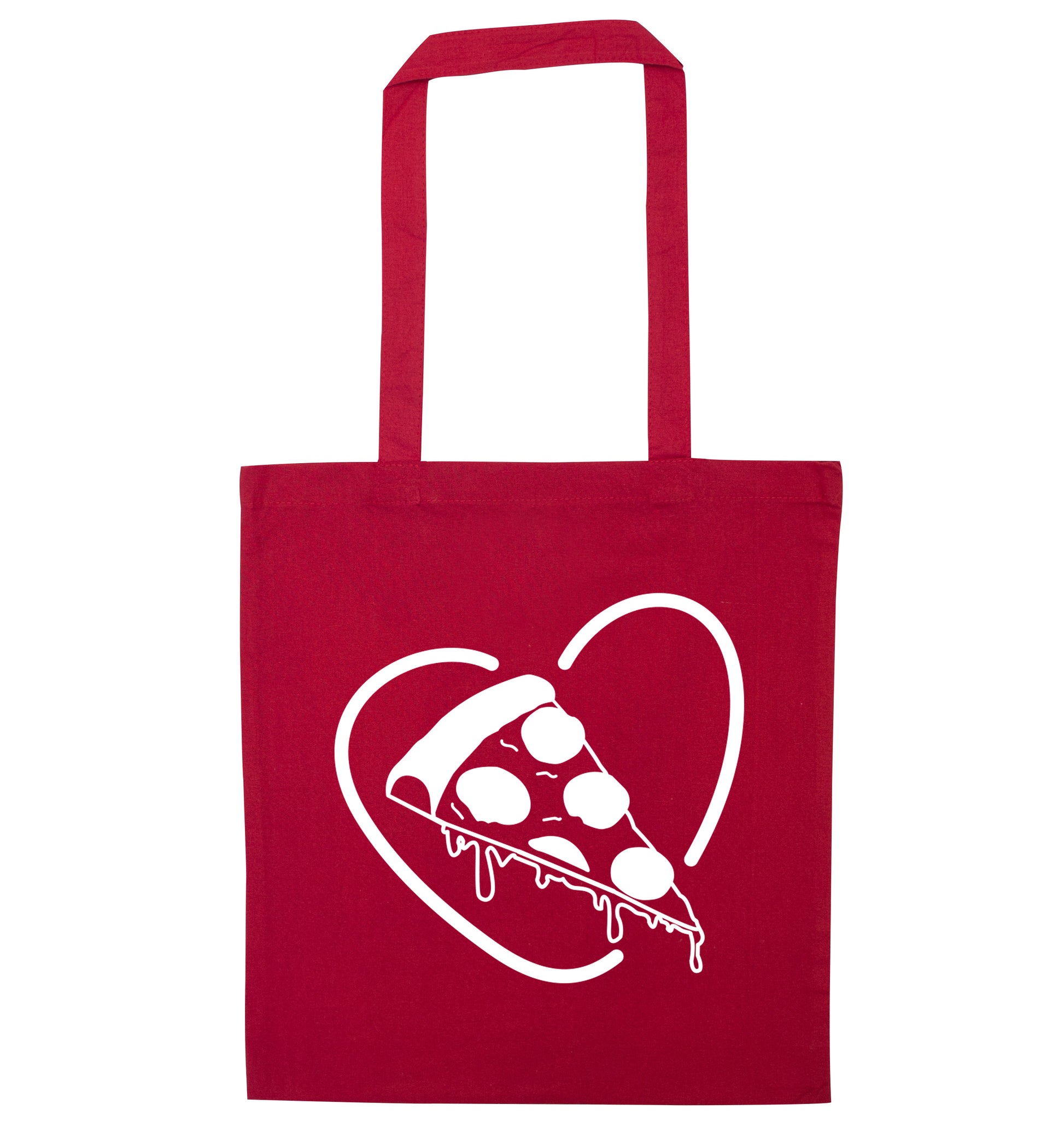 Pizza heart red tote bag