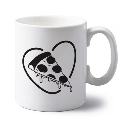 Pizza heart left handed white ceramic mug 