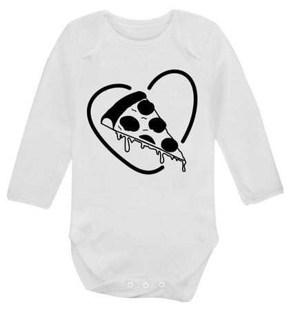 Pizza heart Baby Vest long sleeved white 6-12 months
