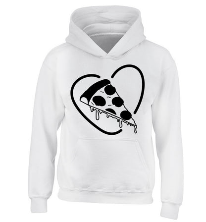 Pizza heart children's white hoodie 12-13 Years