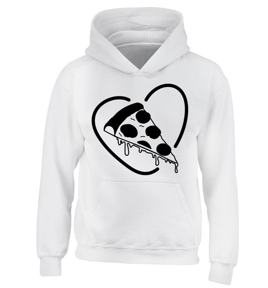 Pizza heart children's white hoodie 12-13 Years