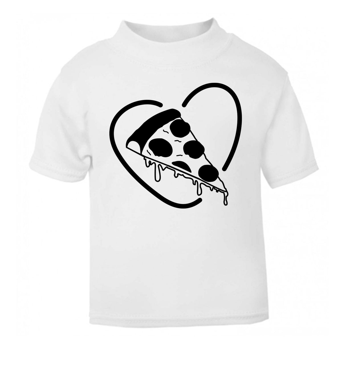 Pizza heart white Baby Toddler Tshirt 2 Years