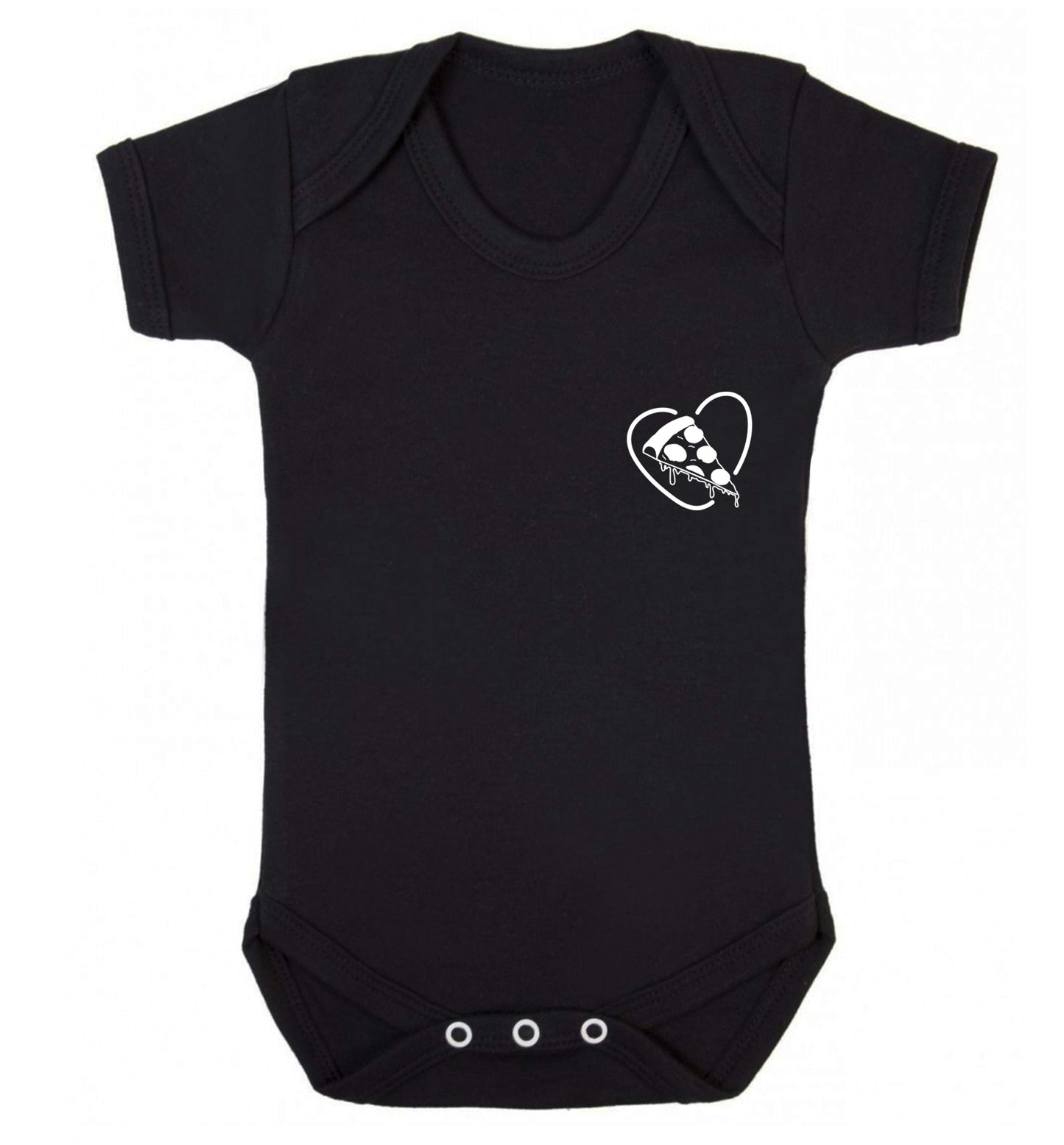 Pizza heart pocket Baby Vest black 18-24 months