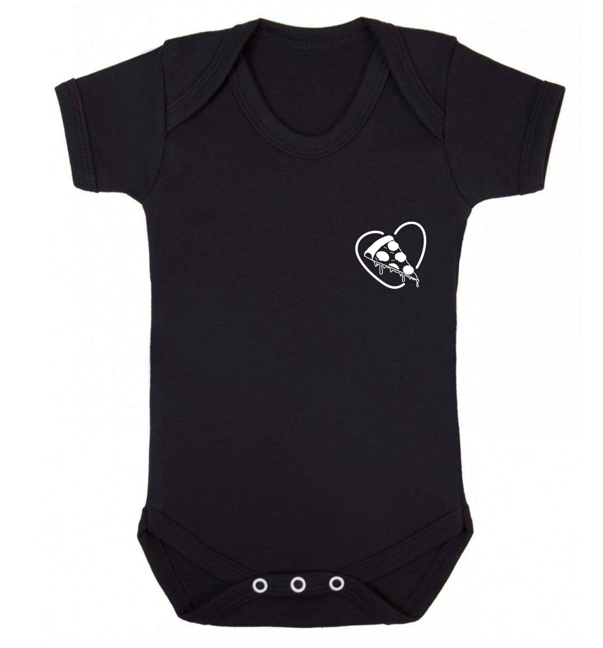 Pizza heart pocket Baby Vest black 18-24 months