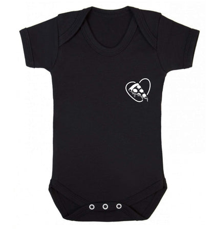 Pizza heart pocket Baby Vest black 18-24 months