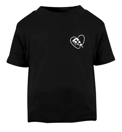 Pizza heart pocket Black Baby Toddler Tshirt 2 years