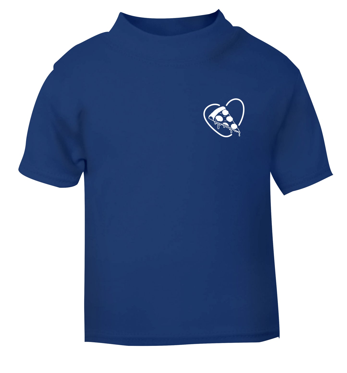 Pizza heart pocket blue Baby Toddler Tshirt 2 Years
