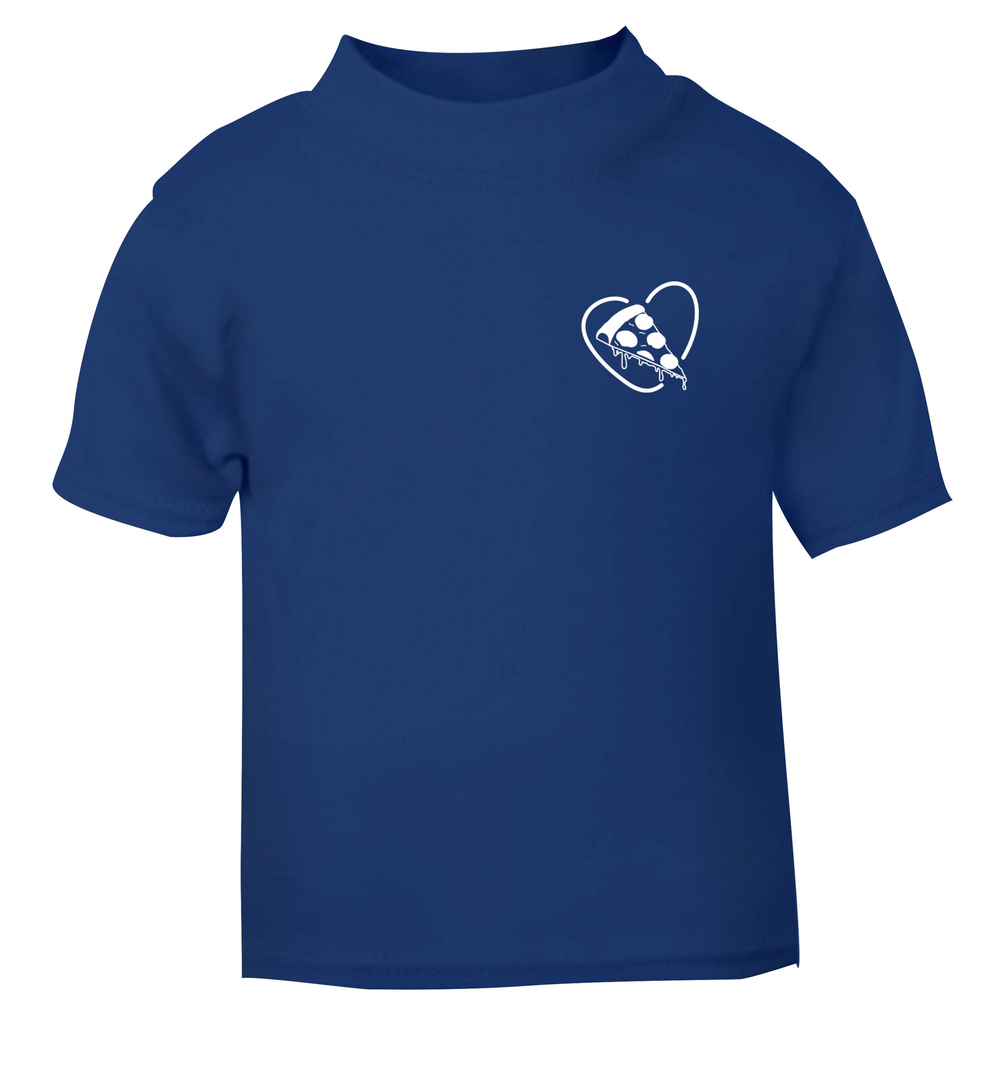 Pizza heart pocket blue Baby Toddler Tshirt 2 Years