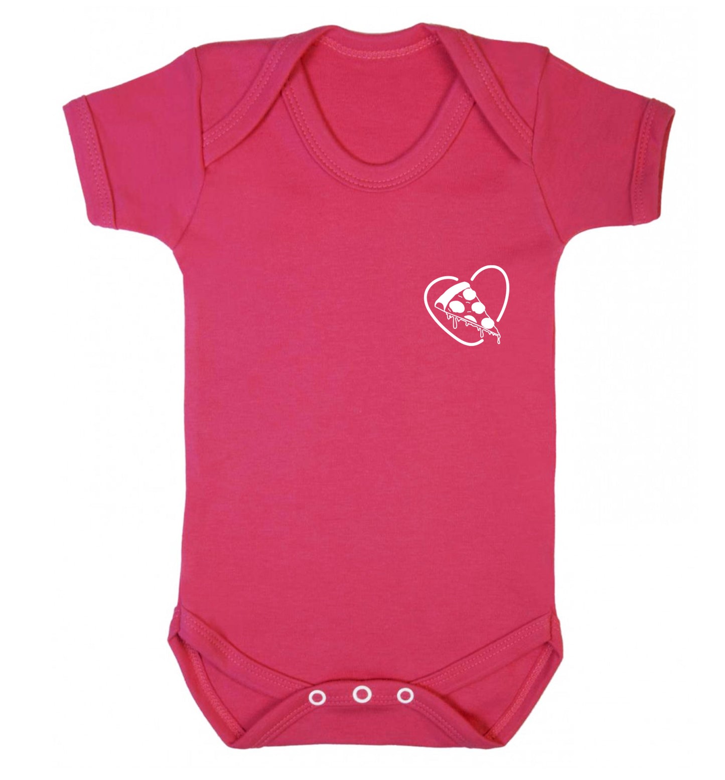 Pizza heart pocket Baby Vest dark pink 18-24 months