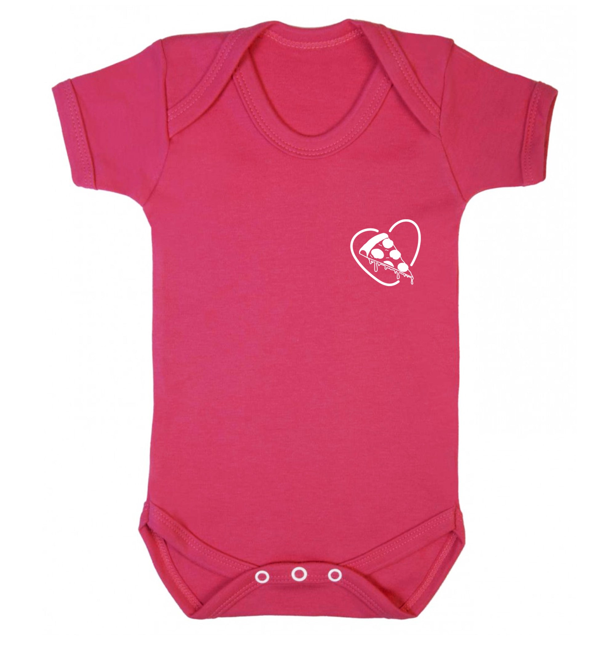Pizza heart pocket Baby Vest dark pink 18-24 months