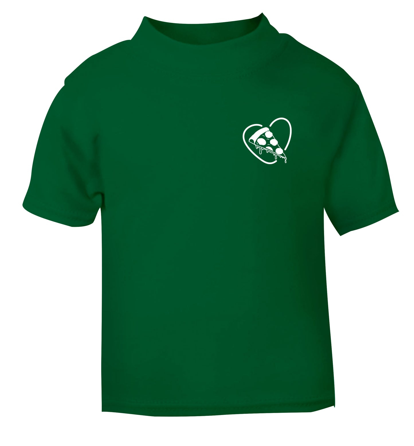 Pizza heart pocket green Baby Toddler Tshirt 2 Years
