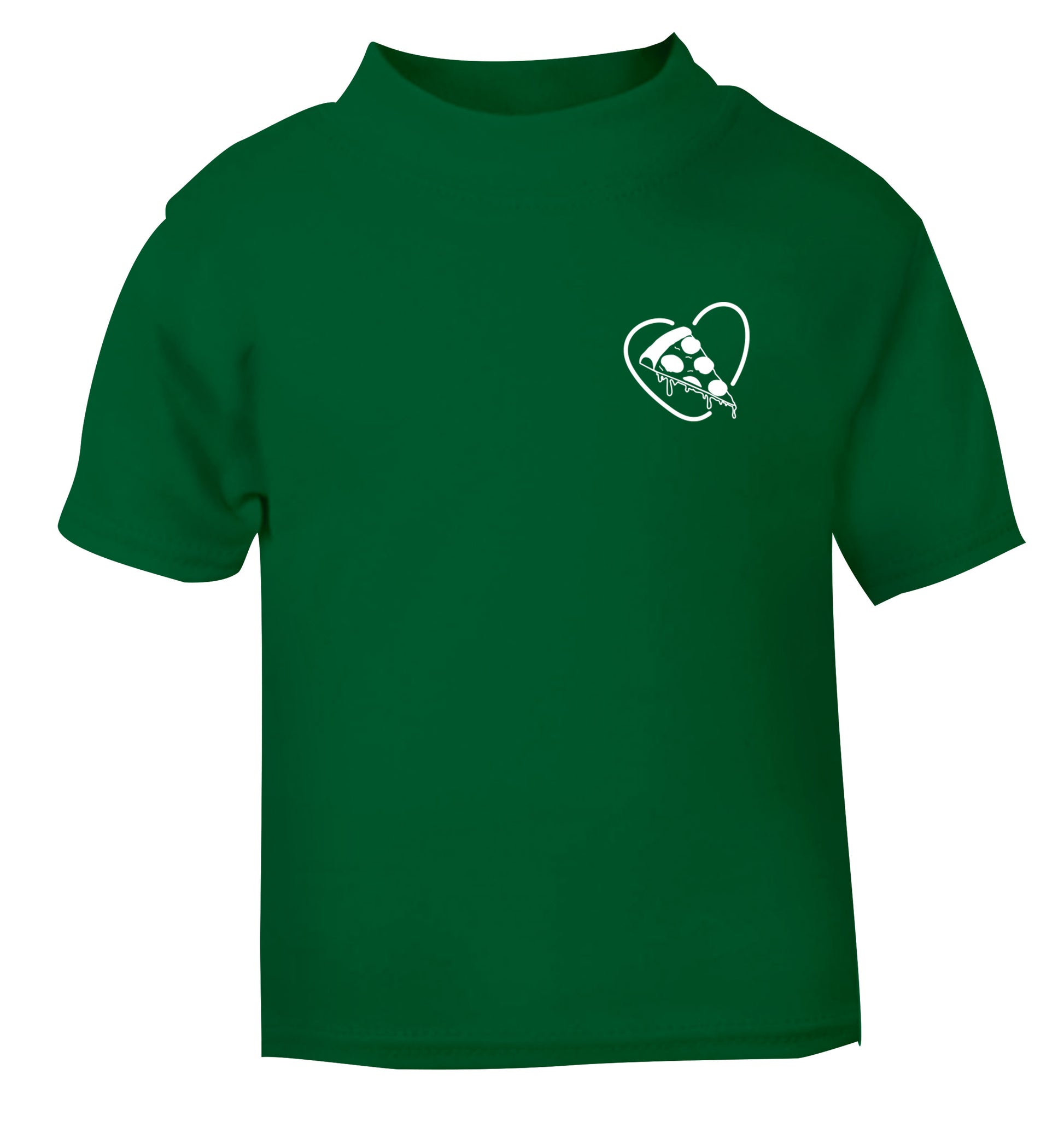 Pizza heart pocket green Baby Toddler Tshirt 2 Years