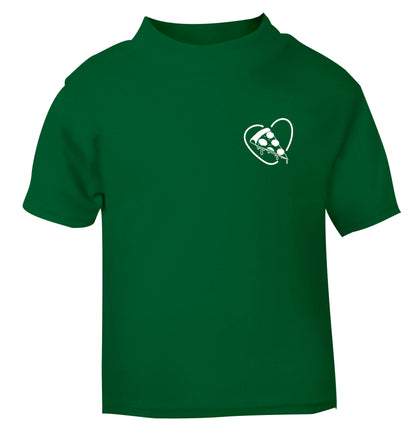 Pizza heart pocket green Baby Toddler Tshirt 2 Years