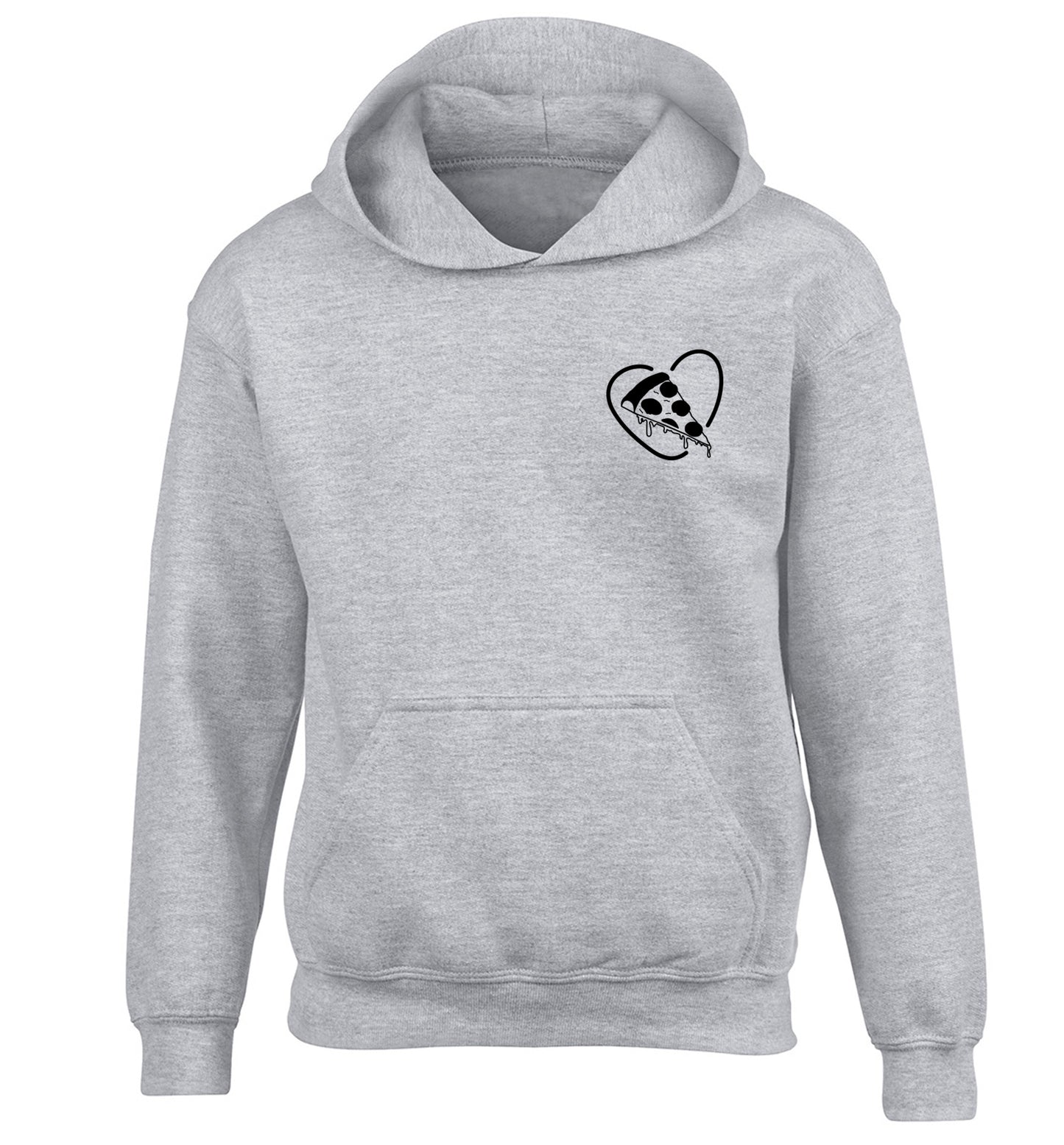 Pizza heart pocket children's grey hoodie 12-13 Years
