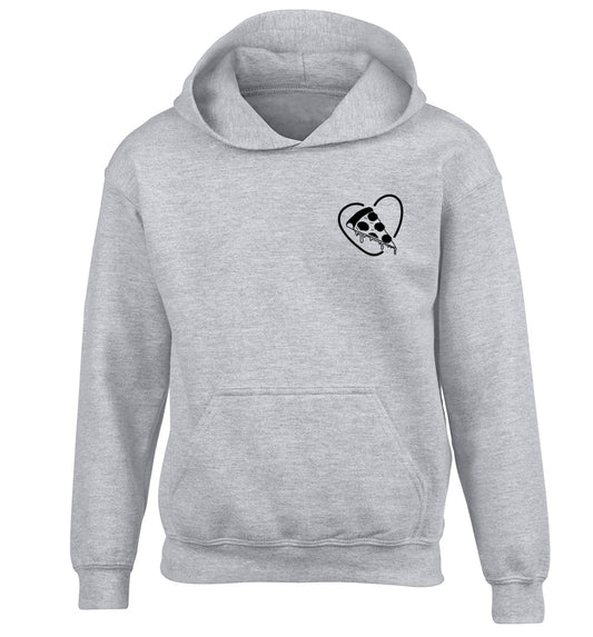 Pizza heart pocket children's grey hoodie 12-13 Years