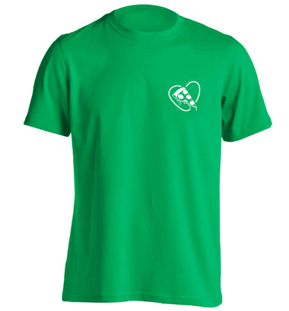 Pizza heart pocket adults unisex green Tshirt 2XL