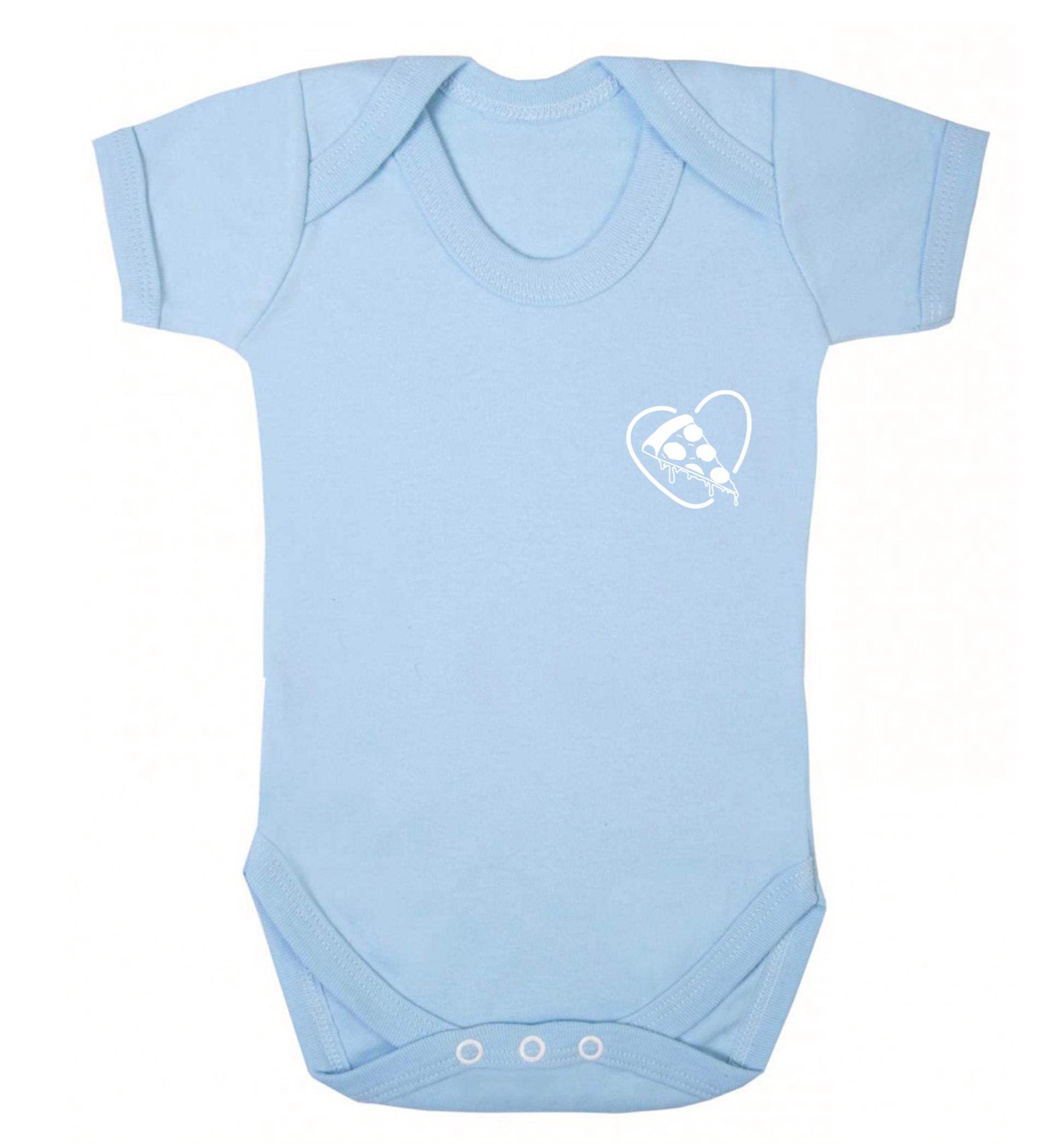 Pizza heart pocket Baby Vest pale blue 18-24 months