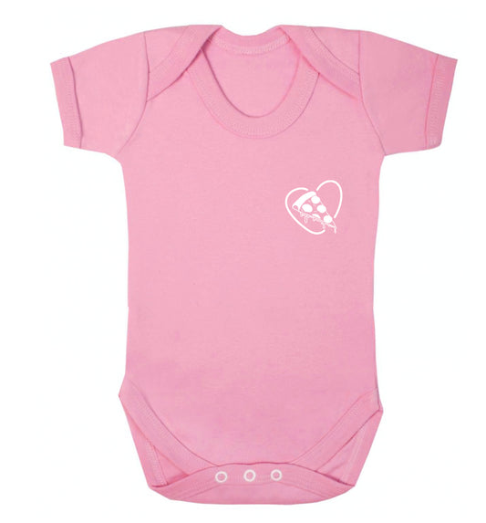 Pizza heart pocket Baby Vest pale pink 18-24 months