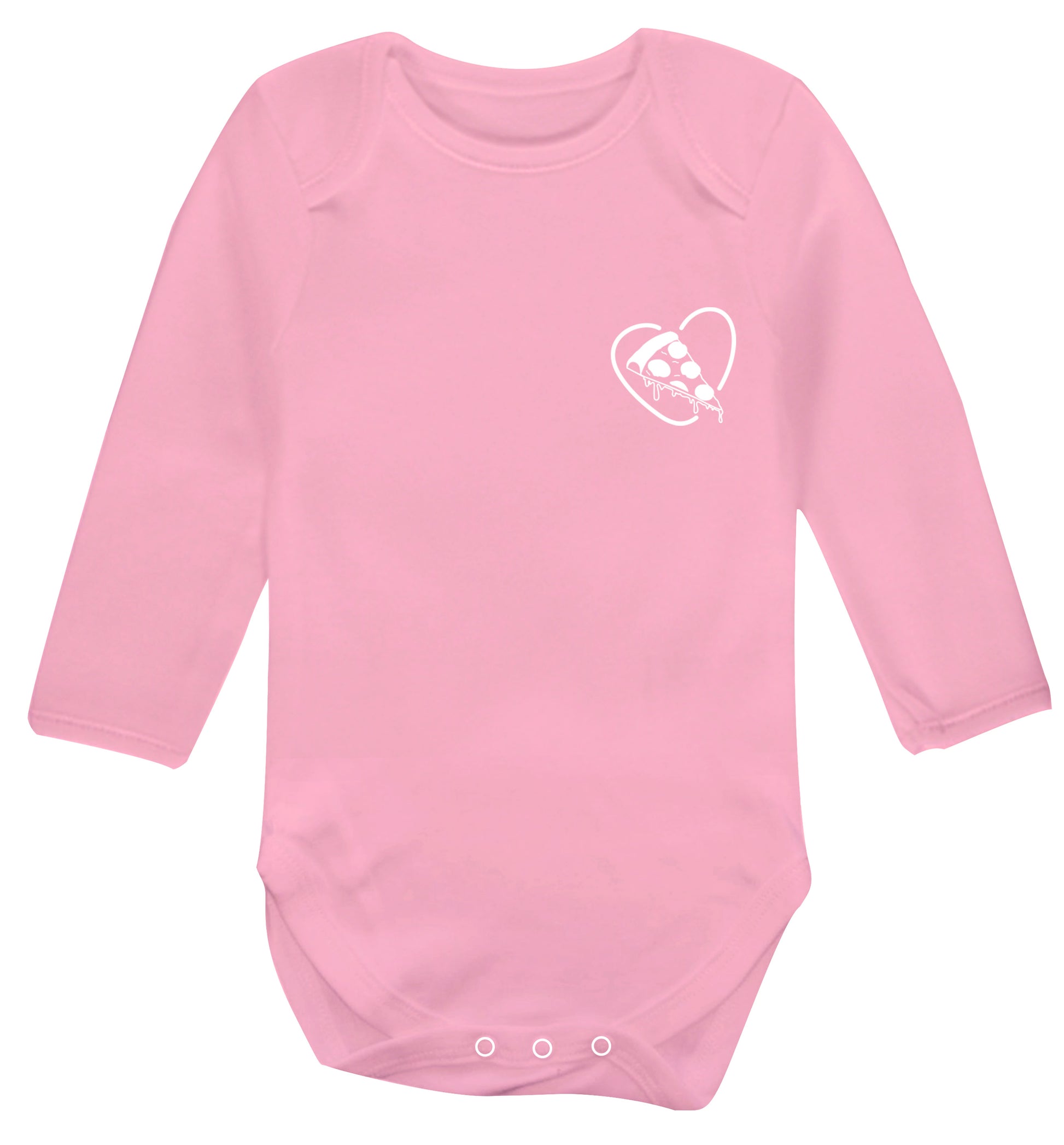 Pizza heart pocket Baby Vest long sleeved pale pink 6-12 months