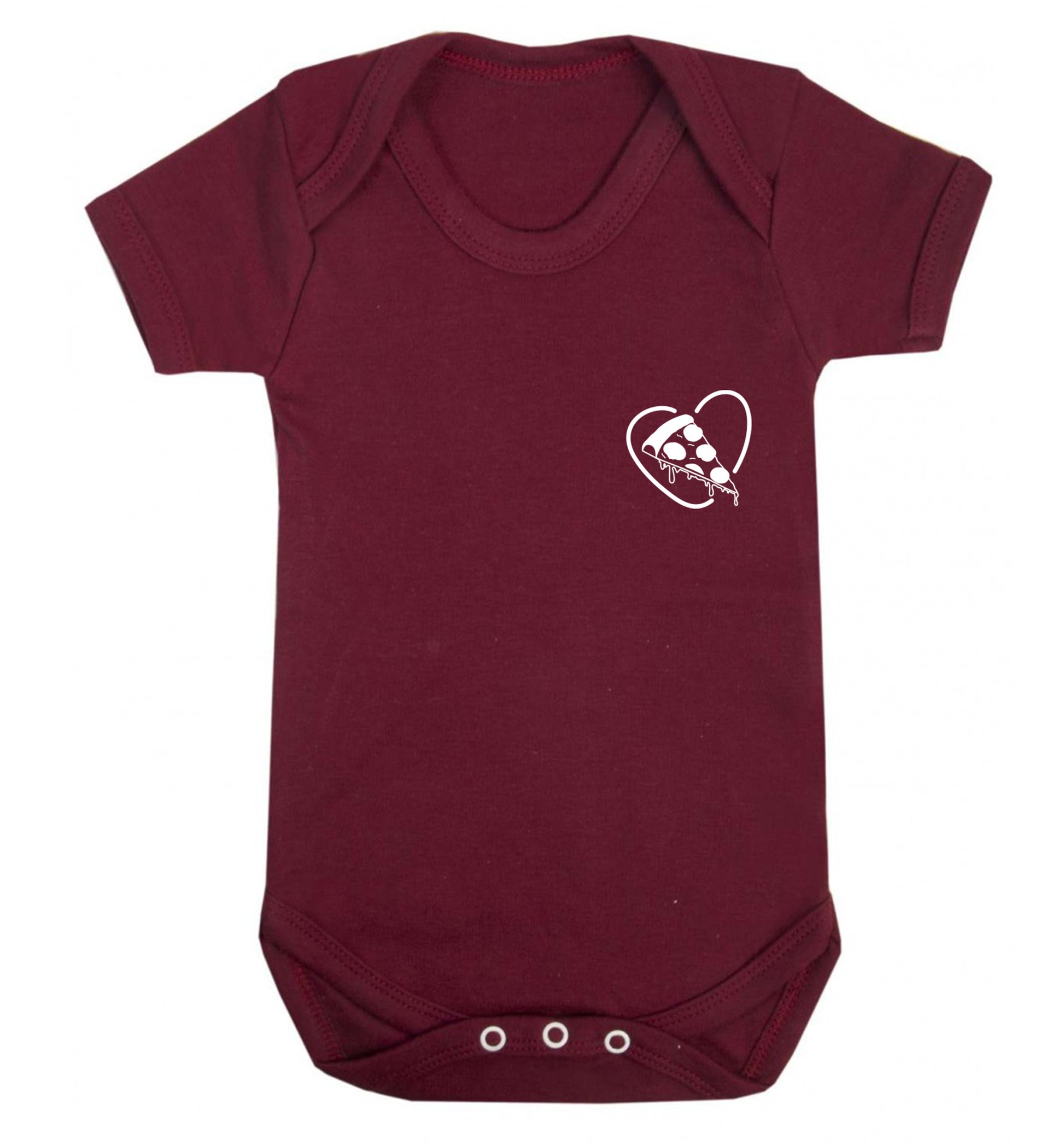 Pizza heart pocket Baby Vest maroon 18-24 months
