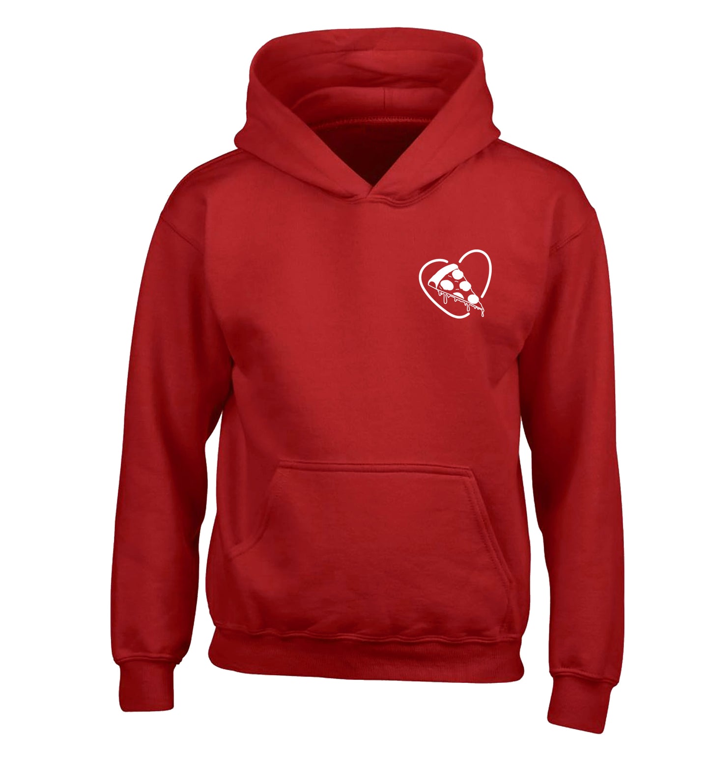 Pizza heart pocket children's red hoodie 12-13 Years