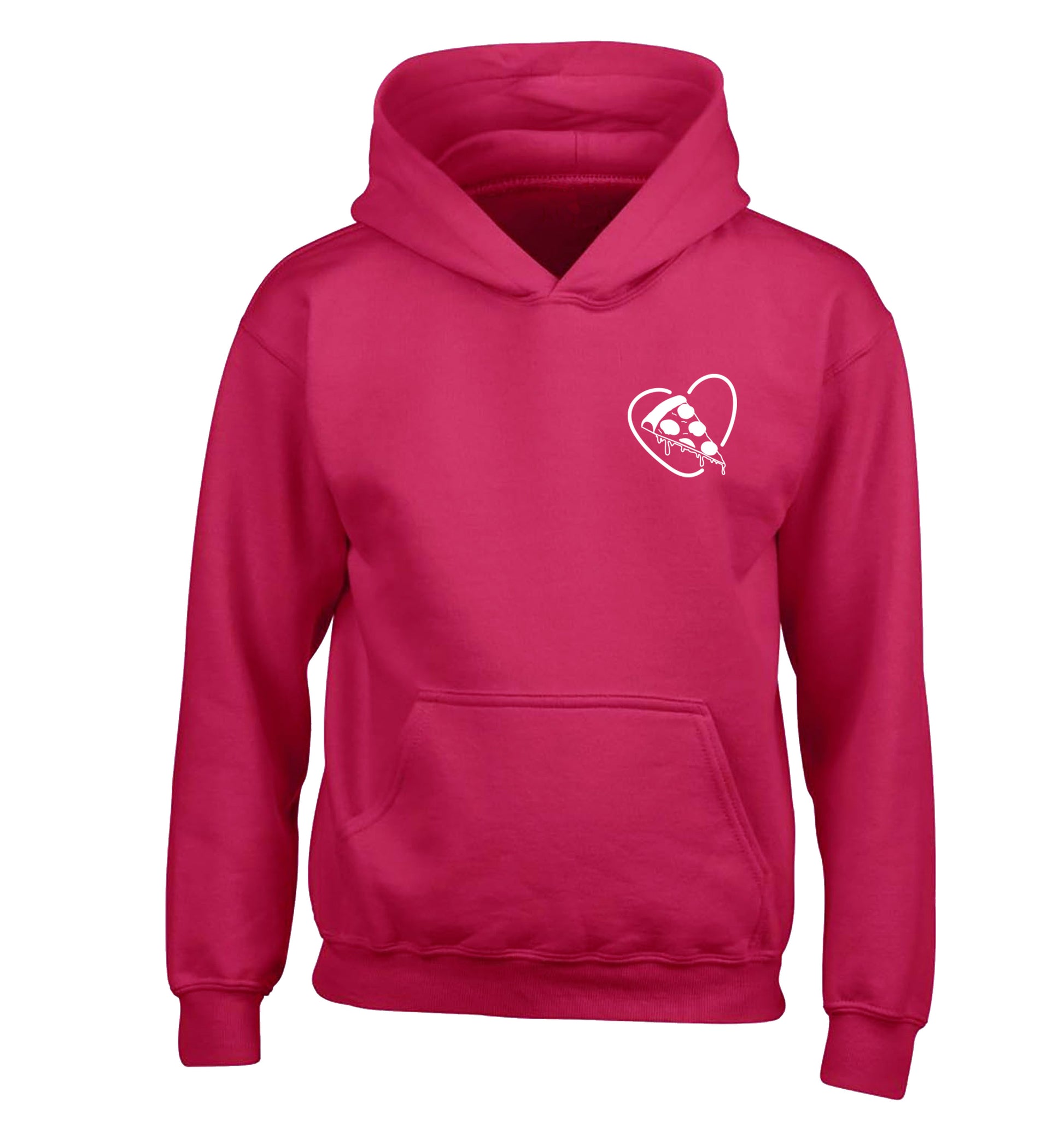 Pizza heart pocket children's pink hoodie 12-13 Years