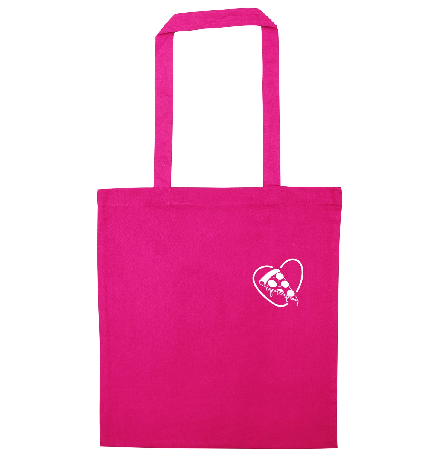 Pizza heart pocket pink tote bag