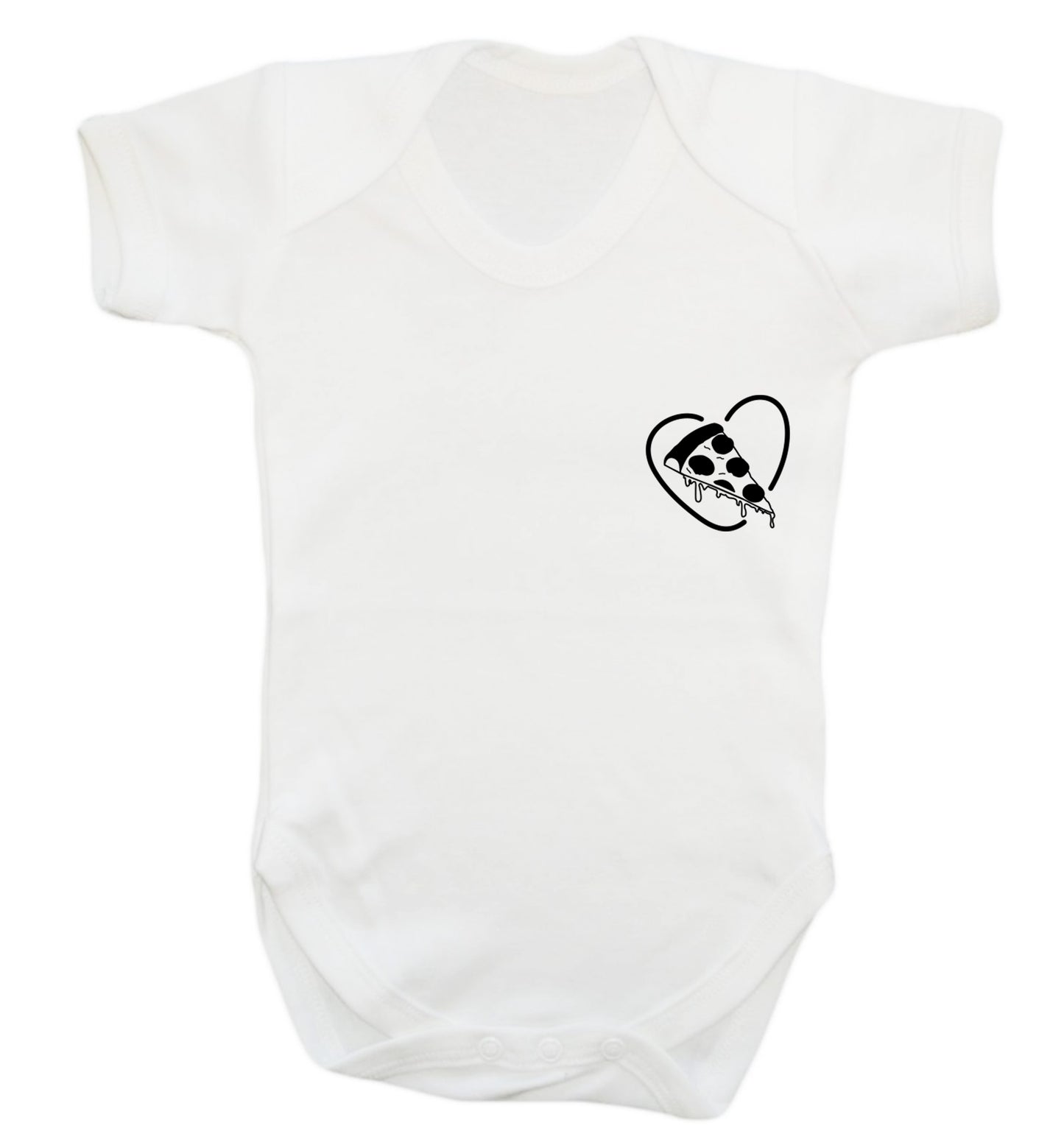 Pizza heart pocket Baby Vest white 18-24 months
