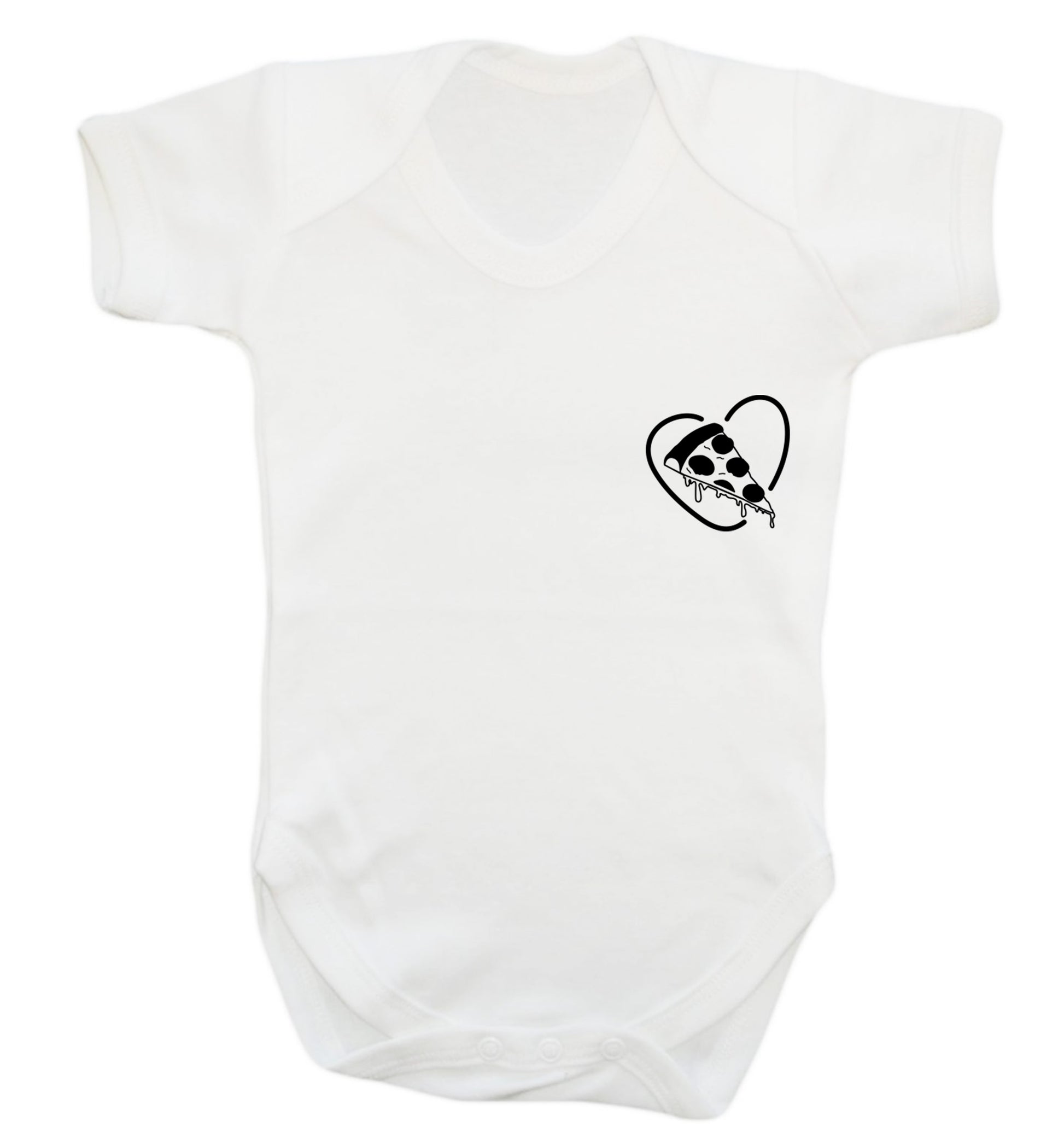 Pizza heart pocket Baby Vest white 18-24 months