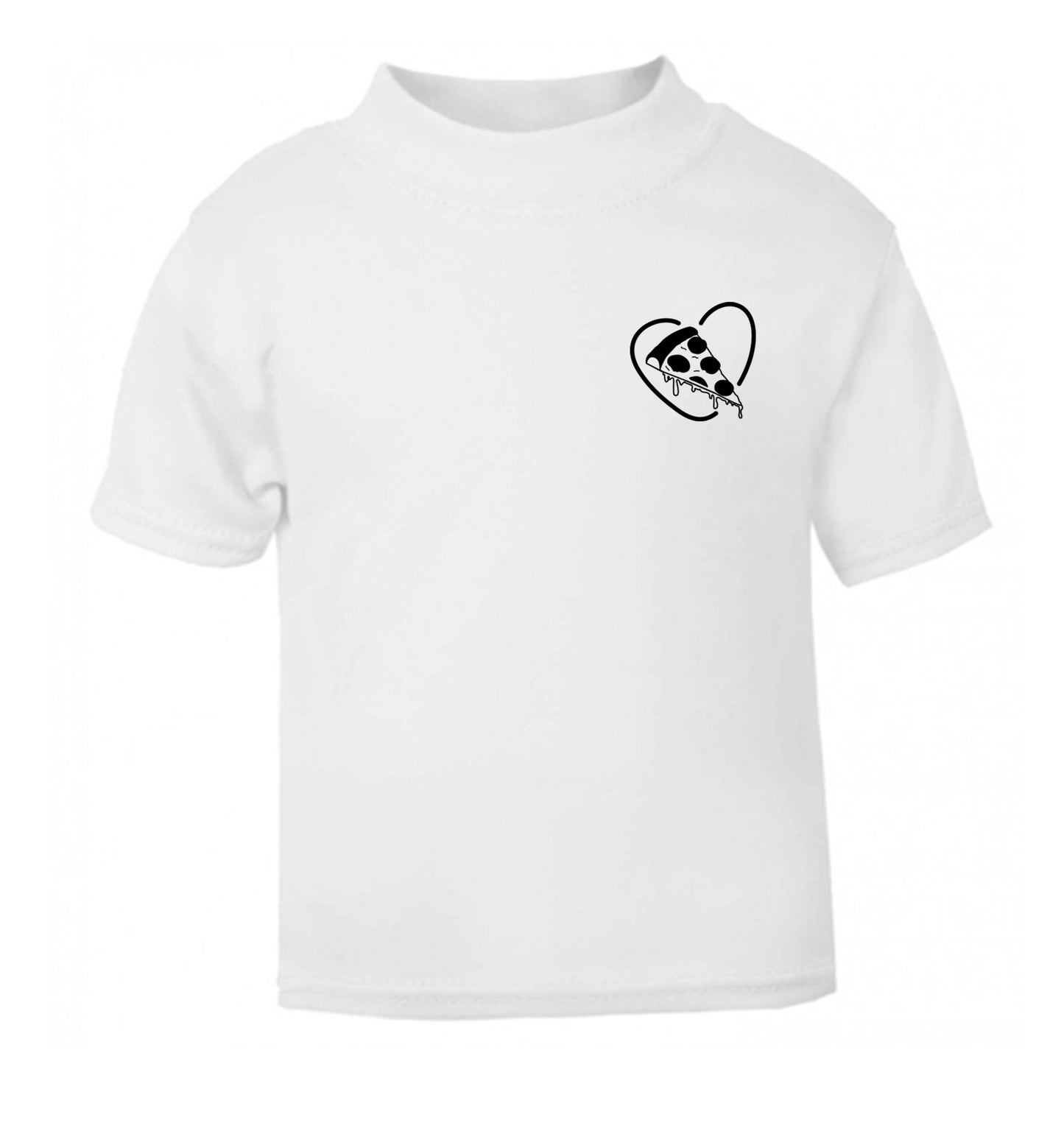 Pizza heart pocket white Baby Toddler Tshirt 2 Years