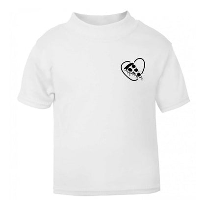 Pizza heart pocket white Baby Toddler Tshirt 2 Years