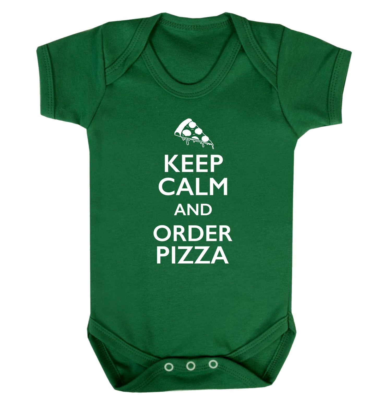 Keep calm and order pizza Baby Vest green 18-24 months