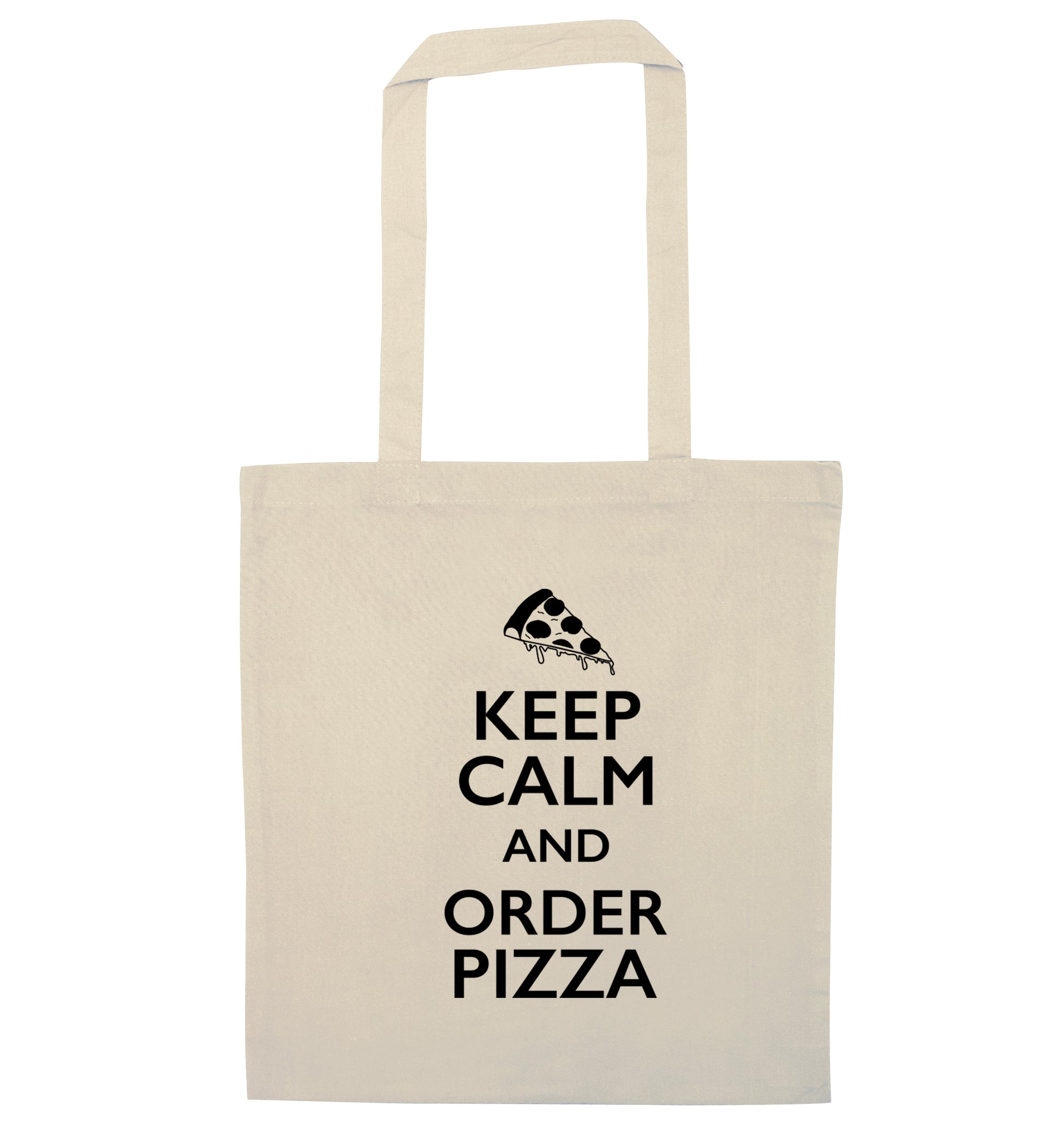 Keep calm and order pizza natural tote bag