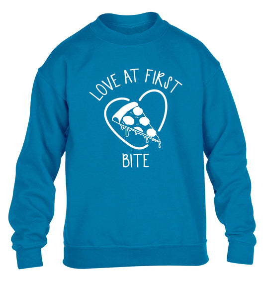Love at first bite children's blue sweater 12-13 Years