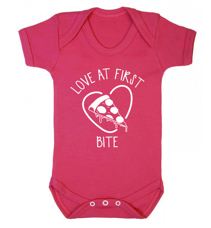 Love at first bite Baby Vest dark pink 18-24 months