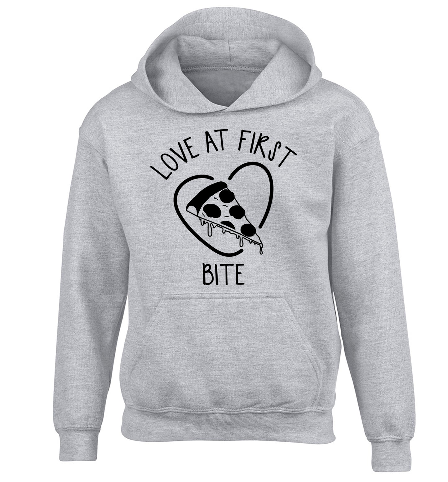 Love at first bite children's grey hoodie 12-13 Years