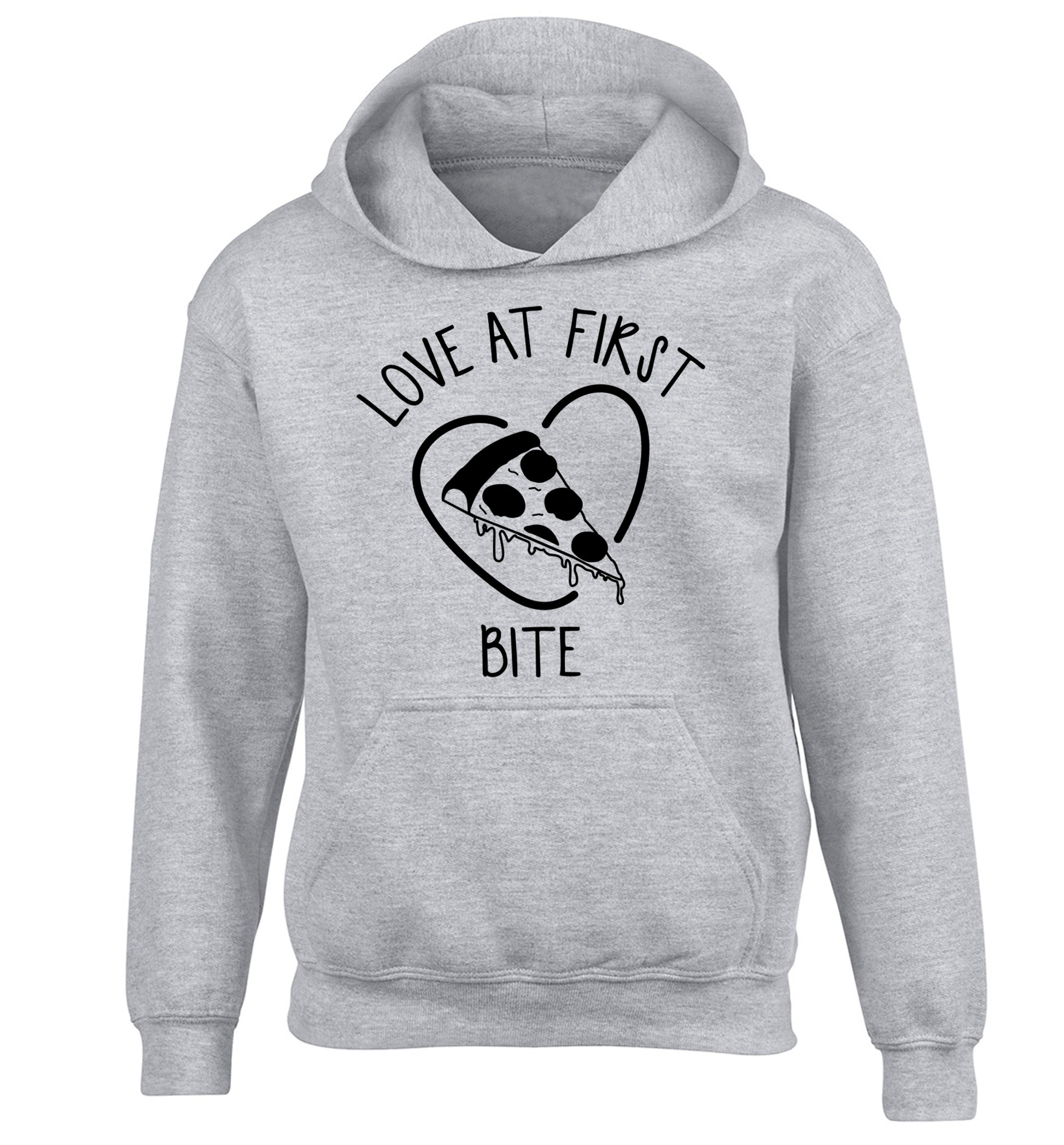Love at first bite children's grey hoodie 12-13 Years