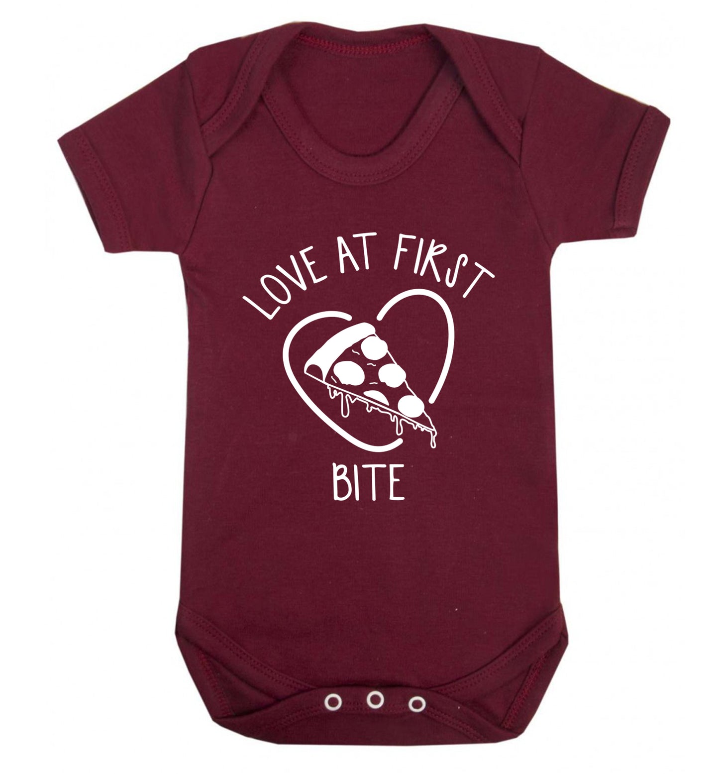 Love at first bite Baby Vest maroon 18-24 months