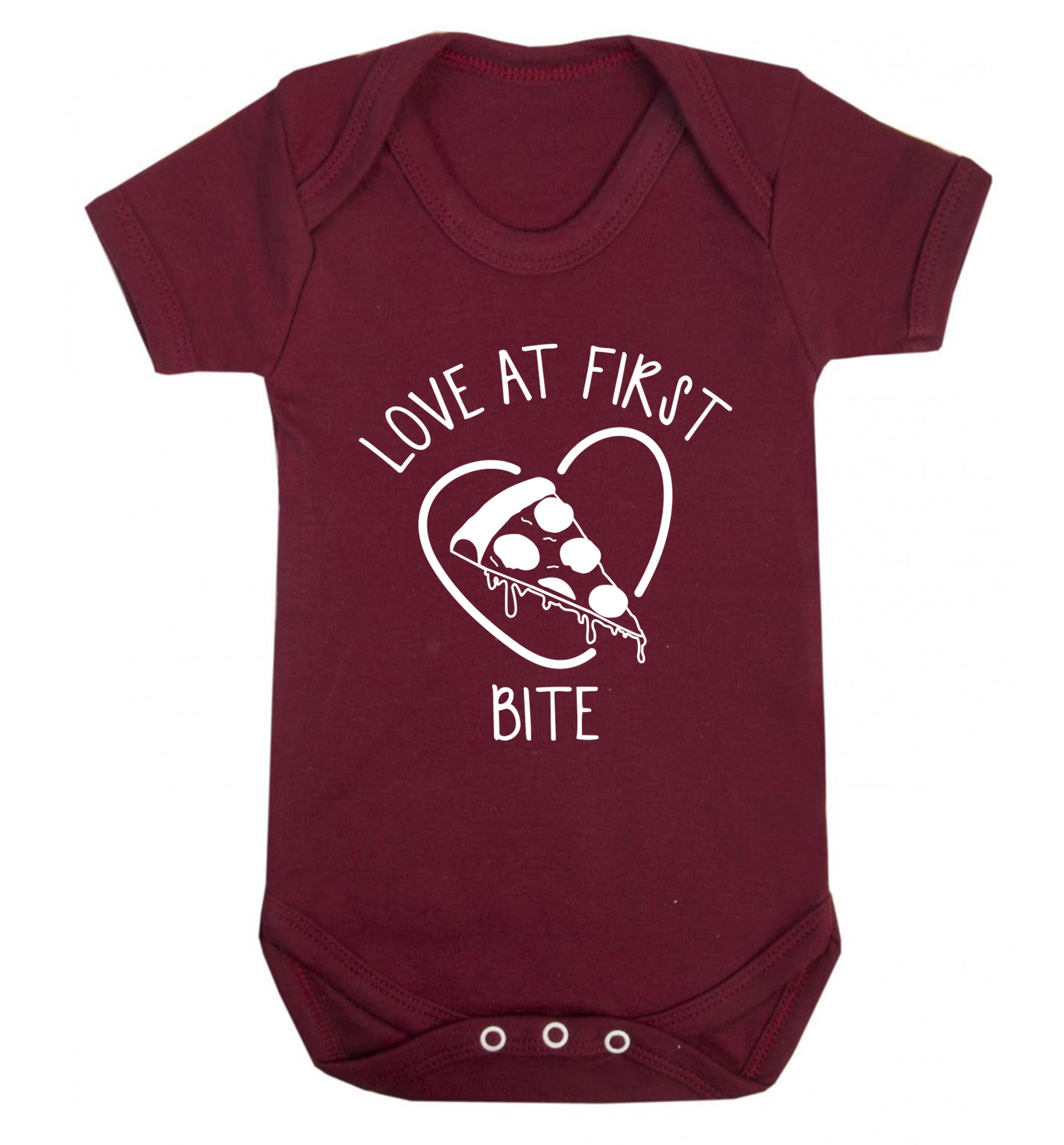 Love at first bite Baby Vest maroon 18-24 months