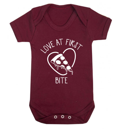 Love at first bite Baby Vest maroon 18-24 months