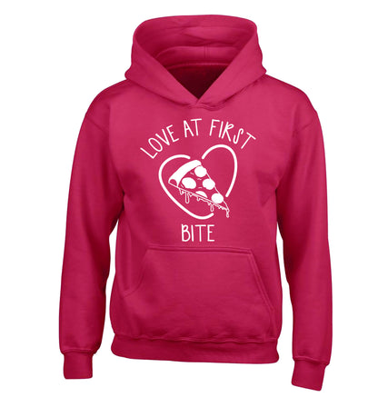 Love at first bite children's pink hoodie 12-13 Years