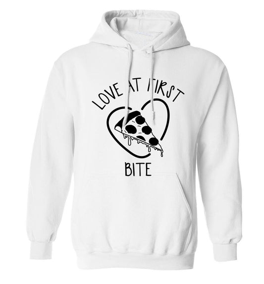 Love at first bite adults unisex white hoodie 2XL