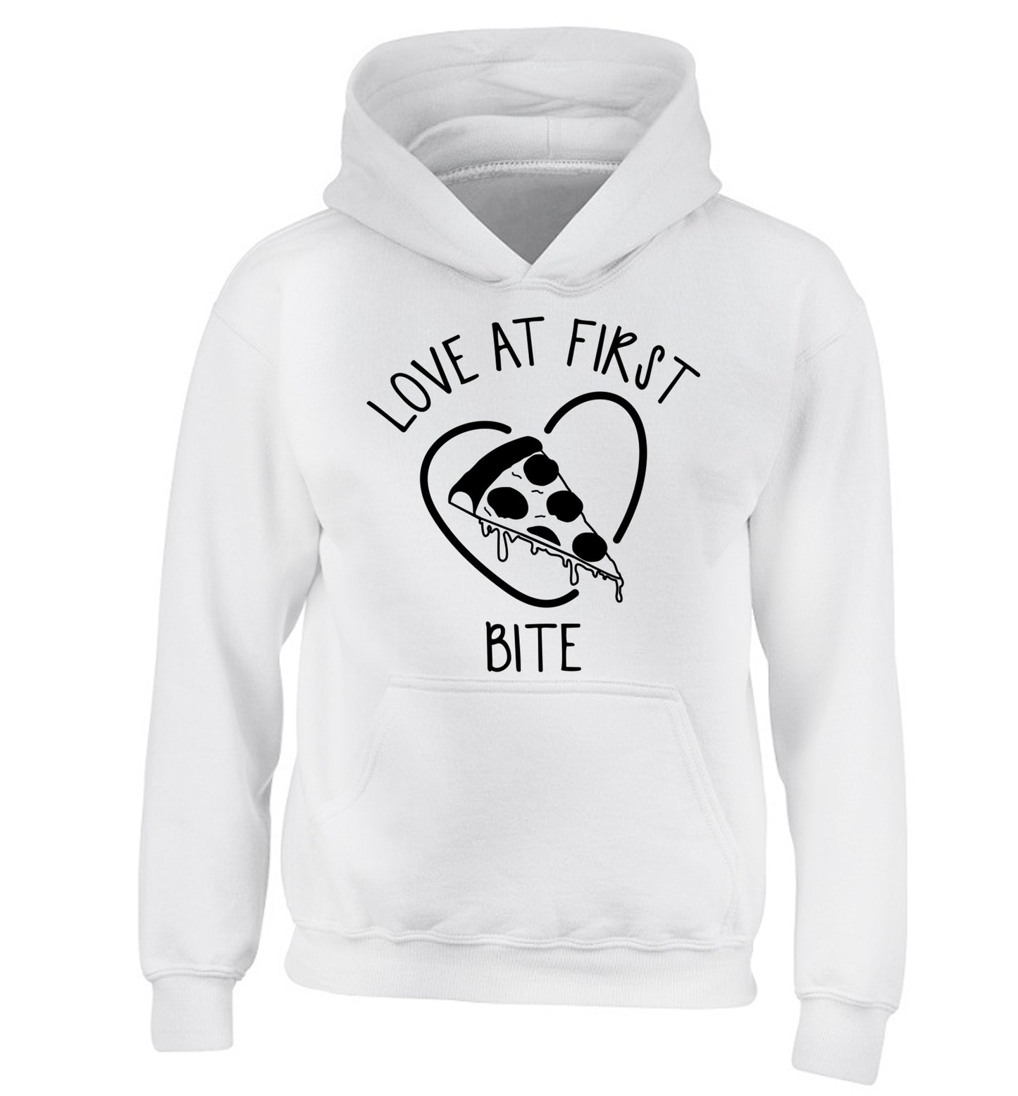 Love at first bite children's white hoodie 12-13 Years