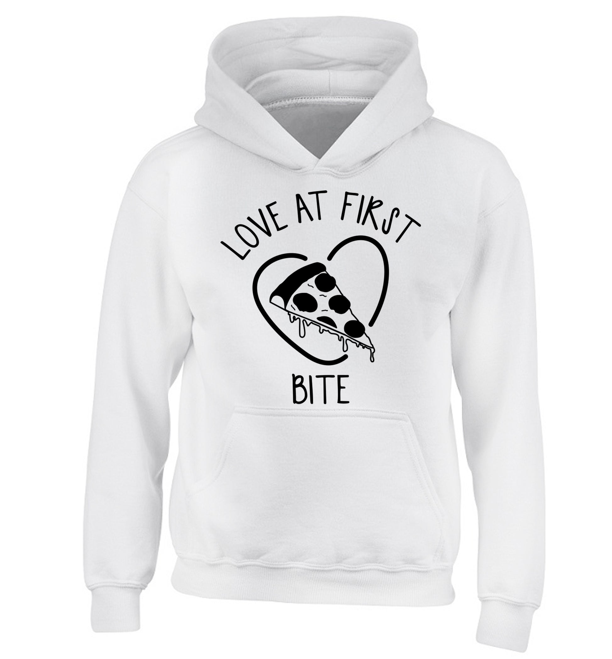 Love at first bite children's white hoodie 12-13 Years