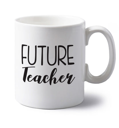 Future teacher left handed white ceramic mug 