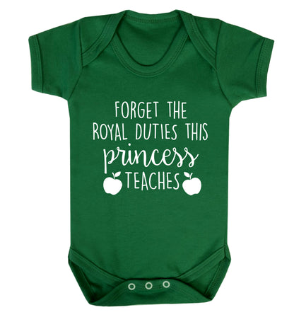 Forget the royal duties this princess teaches Baby Vest green 18-24 months
