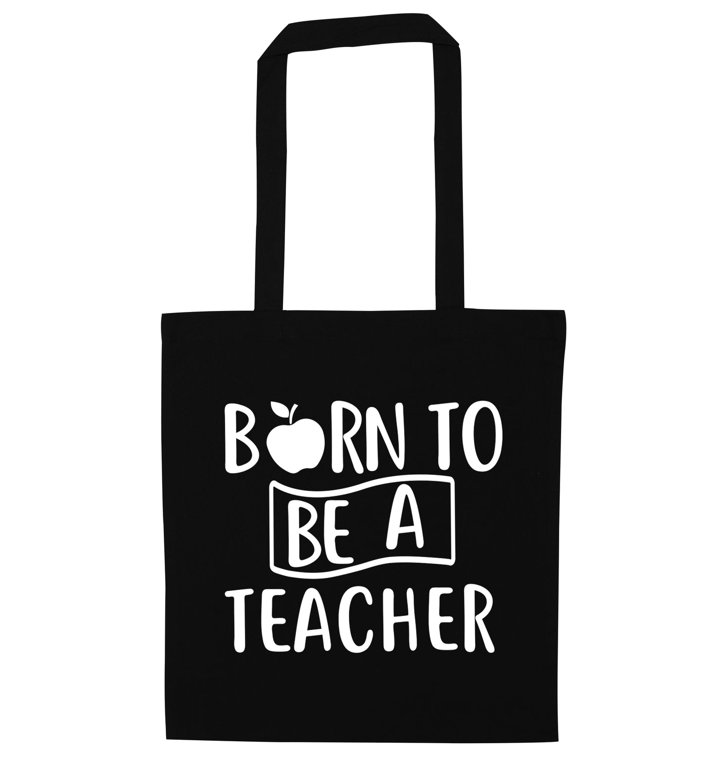Born to be a teacher black tote bag