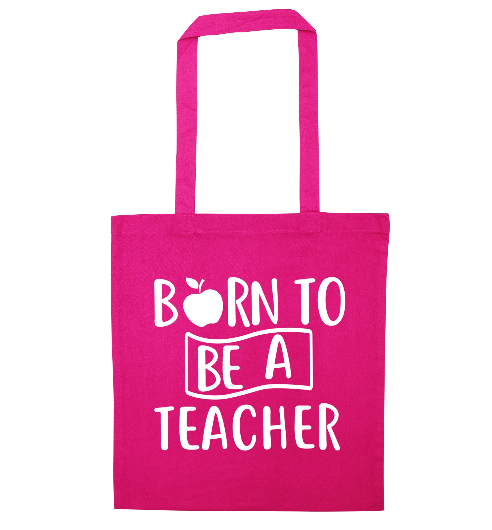 Born to be a teacher pink tote bag