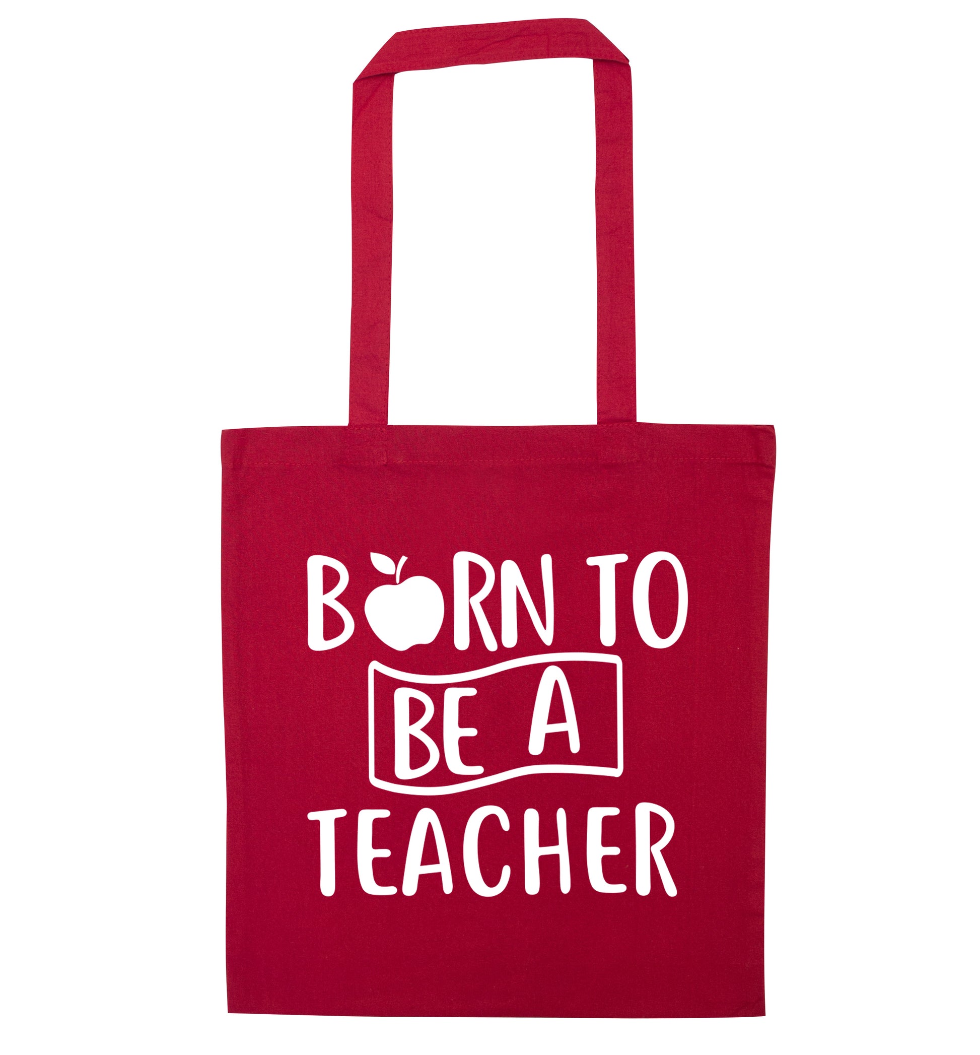 Born to be a teacher red tote bag